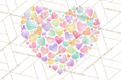 Watercolor Heart Clipart, Floral Hearts, Rainbow Hearts PNG Product Image 3