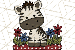 Patriotic Safari Animals Clipart, Whimsical Red White Blue Product Image 3
