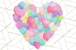 Watercolor Heart Clipart, Floral Hearts, Rainbow Hearts PNG Product Image 4