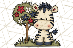 Patriotic Safari Animals Clipart, Whimsical Red White Blue Product Image 5