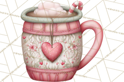 Valentine Coffee Clipart PNG, Cozy Coffee Mugs, Cocoa Cups Product Image 5