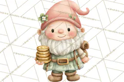 St Patricks Gnomes PNG, Cute Irish Gnome Clipart, Shamrock Product Image 5