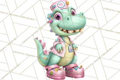 Pediatric Nurse Dinosaur Clipart Cute Medical PNG Product Image 5
