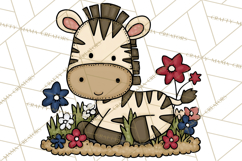 Patriotic Safari Animals Clipart, Whimsical Red White Blue Product Image 2