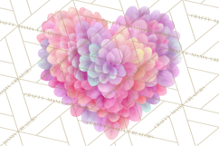 Watercolor Heart Clipart, Floral Hearts, Rainbow Hearts PNG Product Image 2