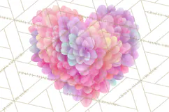Watercolor Heart Clipart, Floral Hearts, Rainbow Hearts PNG Product Image 2