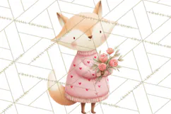 Valentine Animal Clipart PNG, Cute Teddy Bear Bunny Png Product Image 2