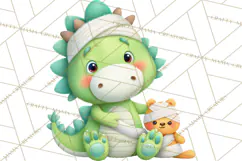 Pediatric Nurse Dinosaur Clipart Cute Medical PNG Product Image 2
