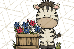 Patriotic Safari Animals Clipart, Whimsical Red White Blue Product Image 3