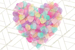 Watercolor Heart Clipart, Floral Hearts, Rainbow Hearts PNG Product Image 4