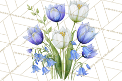 Soft Watercolor Floral Clipart, Spring Bouquets, Flowers PNG Product Image 4