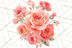 Soft Watercolor Floral Clipart, Spring Bouquets, Flowers PNG Product Image 3