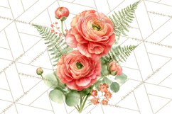 Soft Watercolor Floral Clipart, Spring Bouquets, Flowers PNG Product Image 3