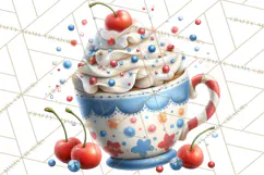 Patriotic Summer Treats Clipart, Red White Blue Whimsical Product Image 5