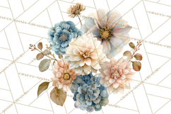 Soft Watercolor Floral Clipart, Spring Bouquets, Flowers PNG Product Image 3