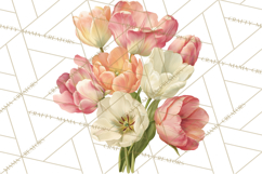 Soft Watercolor Floral Clipart, Spring Bouquets, Flowers PNG Product Image 3