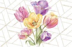 Soft Watercolor Floral Clipart, Spring Bouquets, Flowers PNG Product Image 5