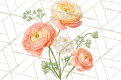 Soft Watercolor Floral Clipart, Spring Bouquets, Flowers PNG Product Image 2