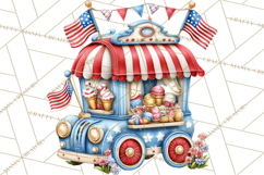 Patriotic Summer Treats Clipart, Red White Blue Whimsical Product Image 3