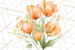 Soft Watercolor Floral Clipart, Spring Bouquets, Flowers PNG Product Image 5
