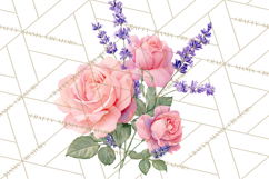 Soft Watercolor Floral Clipart, Spring Bouquets, Flowers PNG Product Image 5