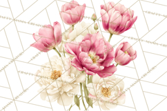 Soft Watercolor Floral Clipart, Spring Bouquets, Flowers PNG Product Image 2