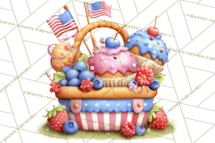 Patriotic Summer Treats Clipart, Red White Blue Whimsical Product Image 2
