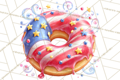 Patriotic Summer Treats Clipart, Red White Blue Whimsical Product Image 4