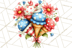 Patriotic Summer Treats Clipart, Red White Blue Whimsical Product Image 3
