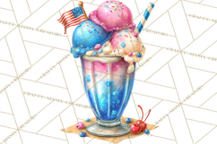 Patriotic Summer Treats Clipart, Red White Blue Whimsical Product Image 4