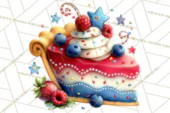 Patriotic Summer Treats Clipart, Red White Blue Whimsical Product Image 4