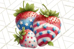 Patriotic Summer Treats Clipart, Red White Blue Whimsical Product Image 4