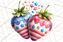 Patriotic Summer Treats Clipart, Red White Blue Whimsical Product Image 5