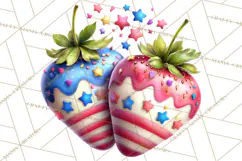 Patriotic Summer Treats Clipart, Red White Blue Whimsical Product Image 5