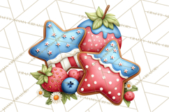Patriotic Summer Treats Clipart, Red White Blue Whimsical Product Image 2