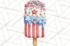 Patriotic Summer Treats Clipart, Red White Blue Whimsical Product Image 4