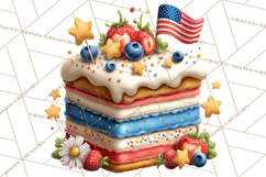 Patriotic Summer Treats Clipart, Red White Blue Whimsical Product Image 3