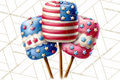 Patriotic Summer Treats Clipart, Red White Blue Whimsical Product Image 4