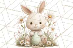 Easter Bunny Clipart PNG, Baby Bunnies in Pastel Garden Product Image 3