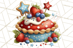 Patriotic Summer Treats Clipart, Red White Blue Whimsical Product Image 5