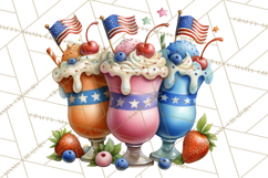 Patriotic Summer Treats Clipart, Red White Blue Whimsical Product Image 2