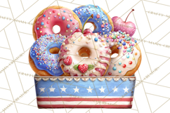 Patriotic Summer Treats Clipart, Red White Blue Whimsical Product Image 4