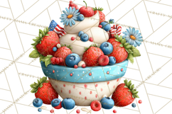 Patriotic Summer Treats Clipart, Red White Blue Whimsical Product Image 2