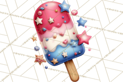 Patriotic Summer Treats Clipart, Red White Blue Whimsical Product Image 4