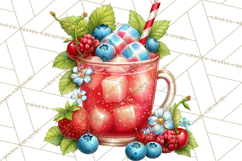 Patriotic Summer Treats Clipart, Red White Blue Whimsical Product Image 4