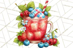 Patriotic Summer Treats Clipart, Red White Blue Whimsical Product Image 4