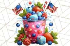 Patriotic Summer Treats Clipart, Red White Blue Whimsical Product Image 5