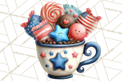 Patriotic Summer Treats Clipart, Red White Blue Whimsical Product Image 2