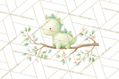 Cute Baby Dinosaurs Clipart PNG, Watercolor Dinosaur Product Image 3