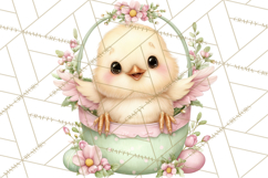 Easter Baby Animals in Baskets Clipart, Cute Lambs Png Product Image 3